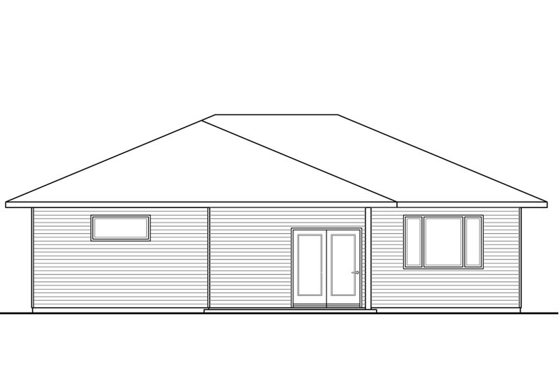 Dream House Plan - Exterior - Rear Elevation for Ranch House Plan #124-927 - 2 bed, 2 bath