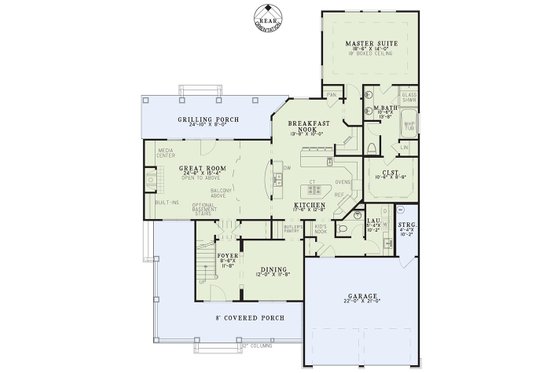 Floor Plan - Main Floor for Country House Plan #17-634 - 4 bed, 2.5 bath