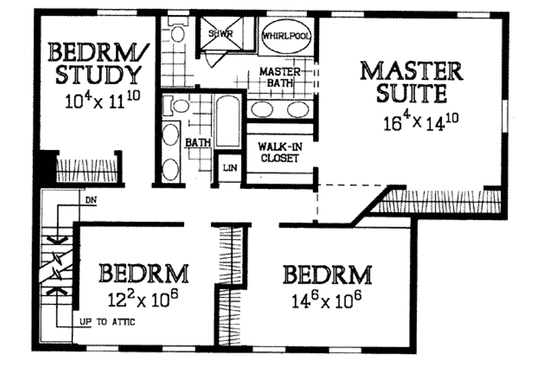 Home Plan - Floor Plan - Upper Floor for Traditional House Plan #72-156 - 4 bed, 2.5 bath