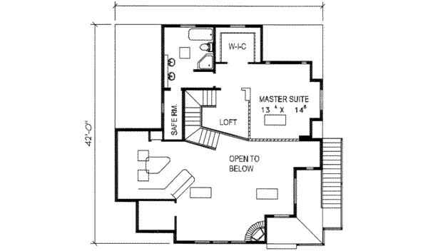 Modern Floor Plan - Upper Floor Plan #117-199