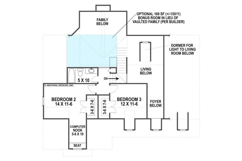 Architectural House Design - Floor Plan - Upper Floor for Cottage House Plan #119-479 - 3 bed, 2.5 bath