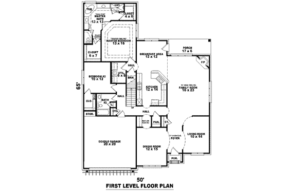 Floor Plan - Main Floor for European House Plan #81-1111 - 4 bed, 3 bath