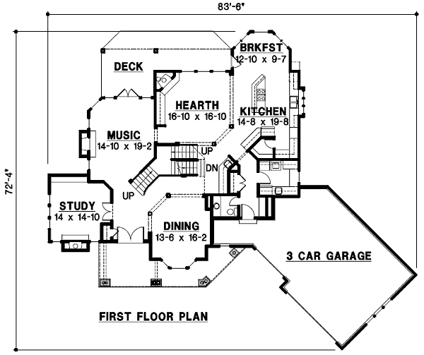 Modern Floor Plan - Main Floor Plan #67-507