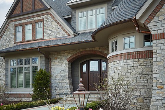 Exterior - Front Elevation 4 for Tudor House Plan #928-275 - 5 bed, 5 bath