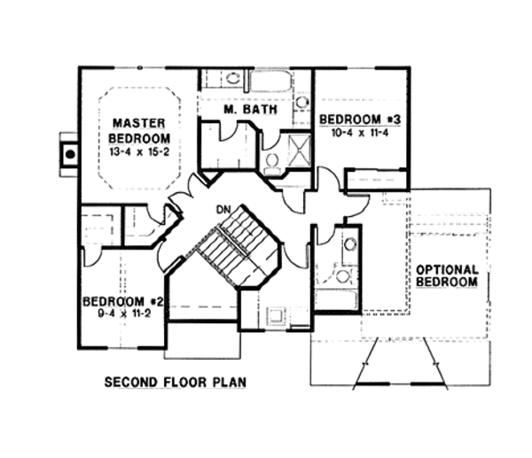 Traditional Floor Plan - Upper Floor Plan #67-138