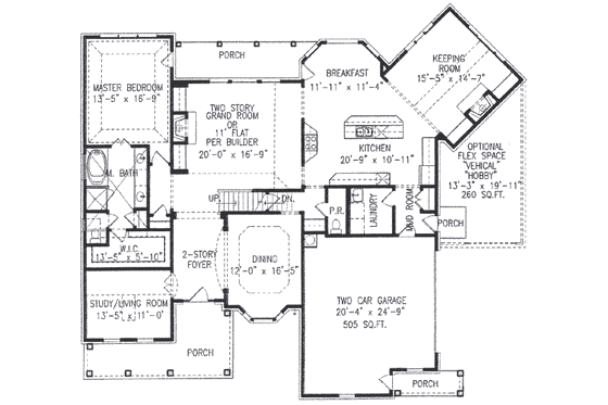 Floor Plan - Main Floor for Traditional House Plan #54-135 - 5 bed, 3.5 bath