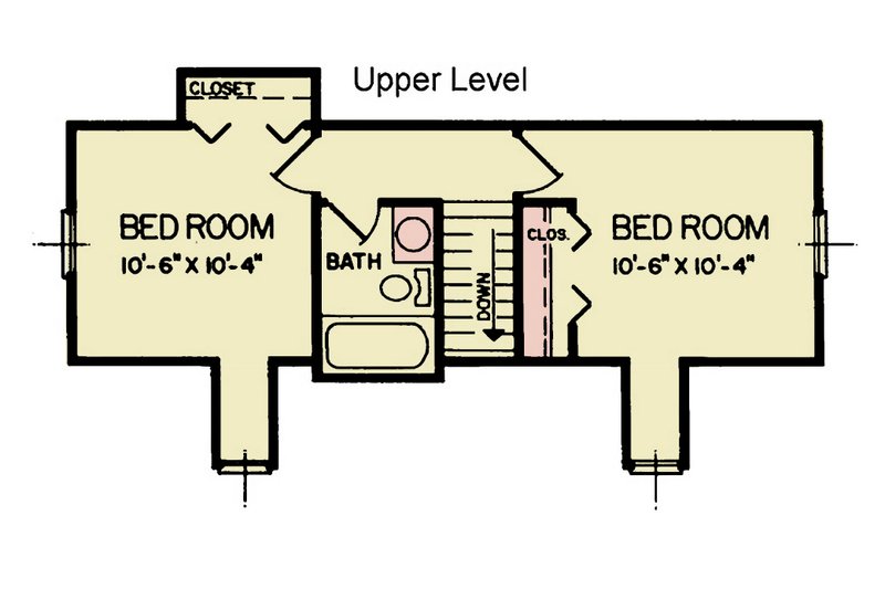 Home Plan - Floor Plan - Upper Floor for Craftsman House Plan #54-645 - 3 bed, 2 bath