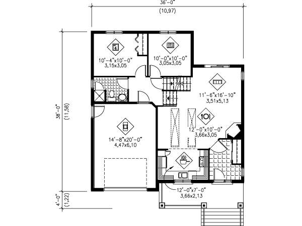 Traditional Floor Plan - Main Floor Plan #25-4130