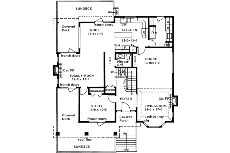 Architectural House Design - Floor Plan - Main Floor for Traditional House Plan #126-134 - 4 bed, 2.5 bath