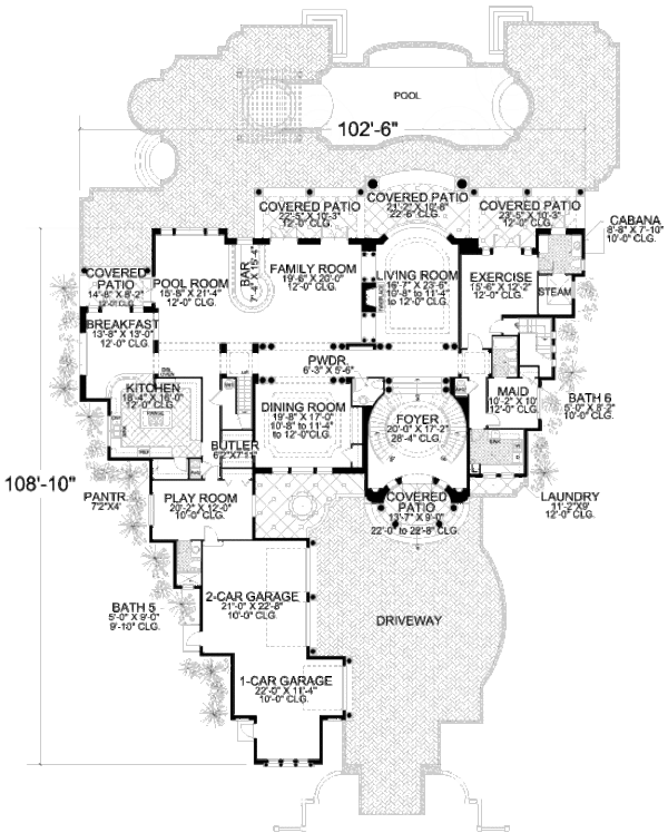 Mediterranean Floor Plan - Main Floor Plan #420-198