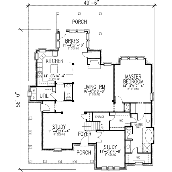 Dream House Plan - European Floor Plan - Main Floor Plan #410-411
