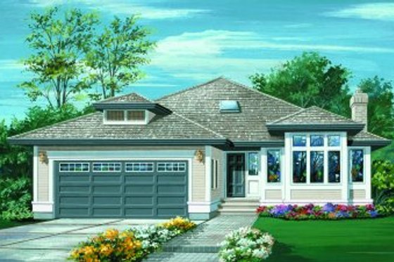 Exterior - Front Elevation for Traditional House Plan #47-562 - 3 bed, 2 bath
