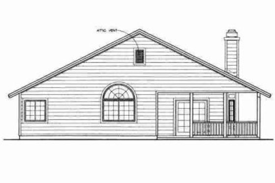 Exterior - Rear Elevation for Ranch House Plan #72-335 - 3 bed, 2 bath
