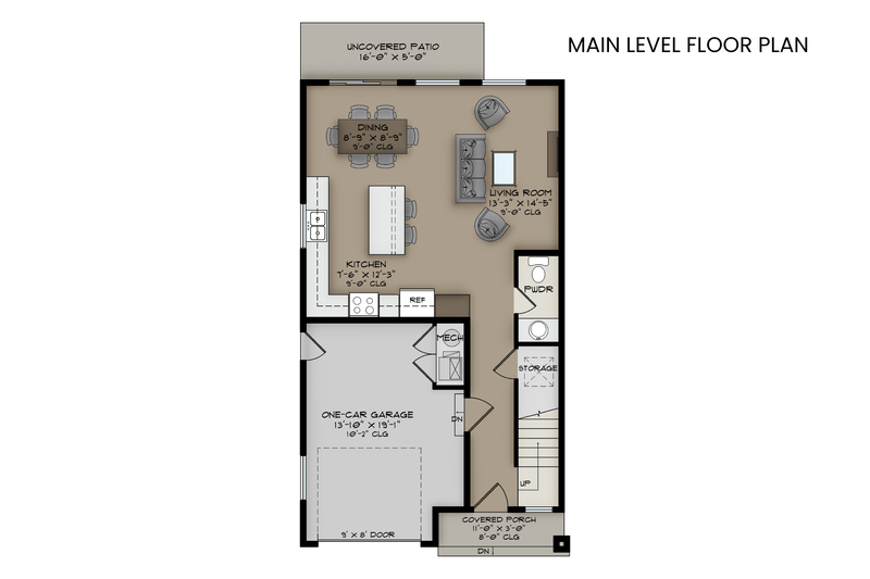House Design - Floor Plan - Main Floor for Traditional House Plan #1108-10 - 2 bed, 2.5 bath