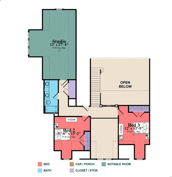Bungalow Floor Plan - Lower Floor Plan #63-404