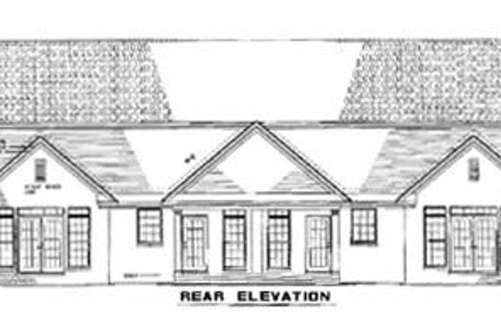 Exterior - Rear Elevation for Traditional House Plan #17-2034 - 3 bed, 2.5 bath