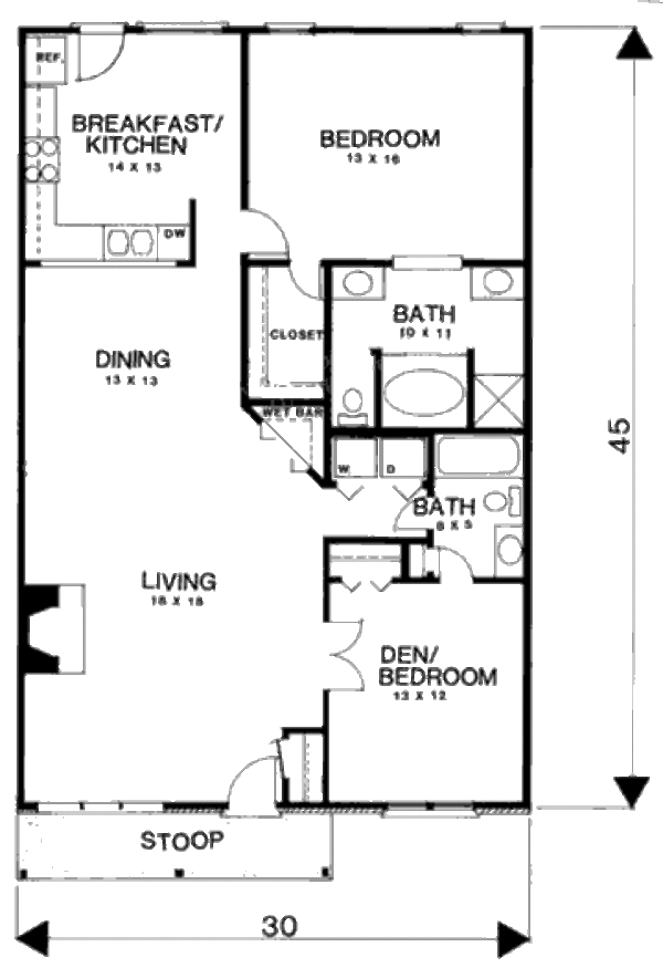 House Plan Design - Country Floor Plan - Main Floor Plan #30-194