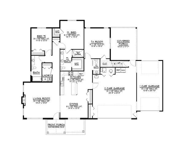 Craftsman Floor Plan - Main Floor Plan #1064-142