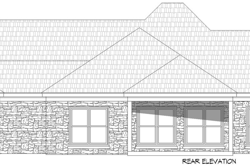 Architectural House Design - Exterior - Rear Elevation for Farmhouse House Plan #932-1234 - 4 bed, 2 bath