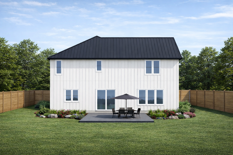 Home Plan - Exterior - Rear Elevation for Modern House Plan #20-2537 - 4 bed, 2.5 bath