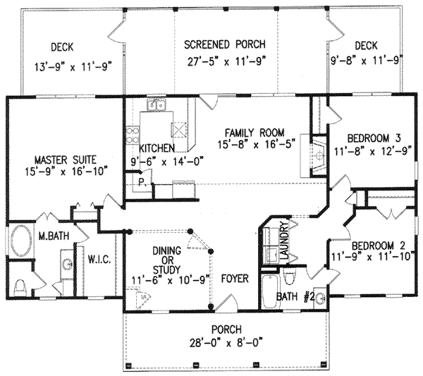 Architectural House Design - Farmhouse Floor Plan - Main Floor Plan #54-110