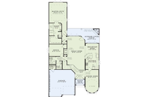 Floor Plan - Main Floor for European House Plan #17-3284 - 4 bed, 2.5 bath
