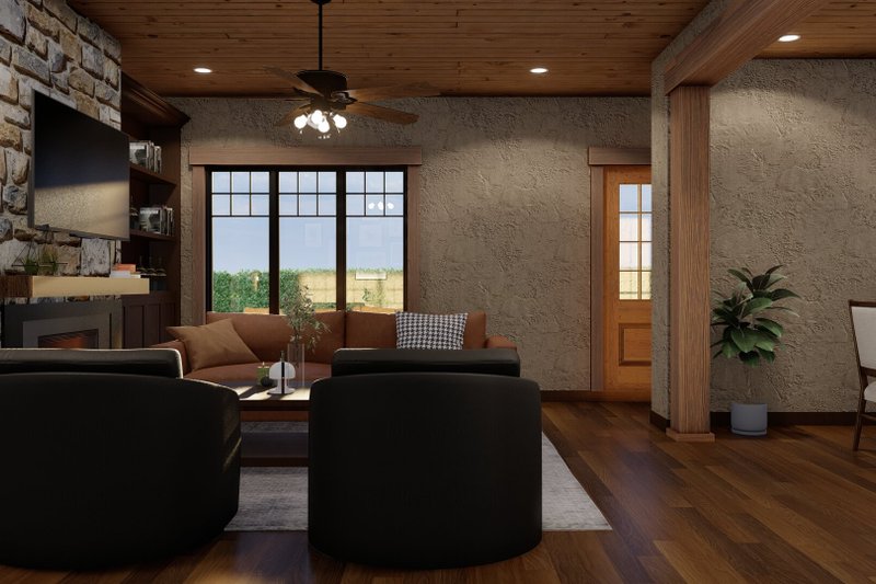 House Blueprint - Interior - Family Room 3 for European House Plan #17-2260 - 3 bed, 2.5 bath