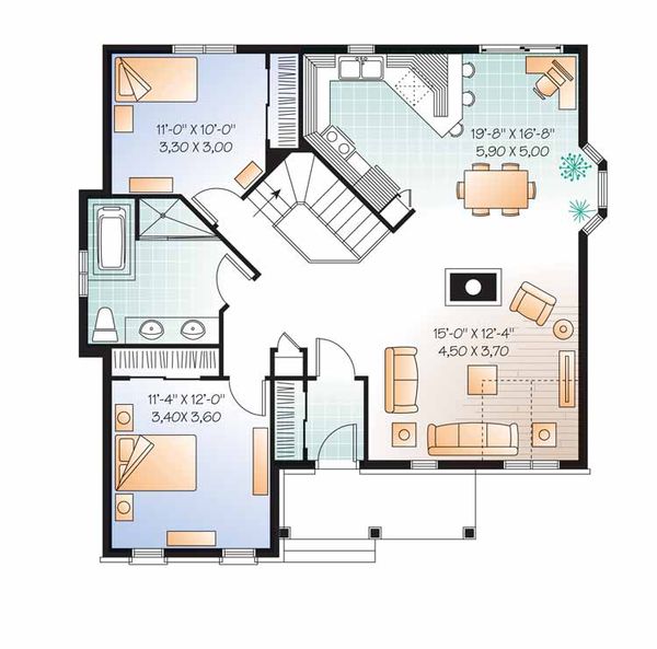 Architectural House Design - Country Floor Plan - Main Floor Plan #23-2497
