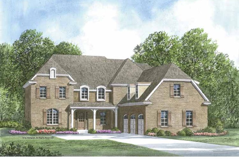 House Blueprint - Exterior - Front Elevation 3 for European House Plan #952-206 - 4 bed, 3.5 bath
