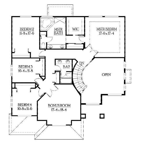 Home Plan - Prairie Floor Plan - Upper Floor Plan #132-395