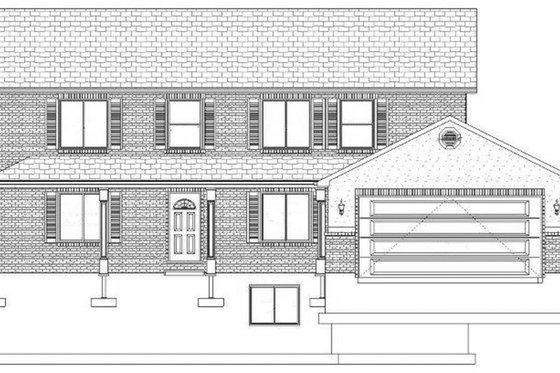 Exterior - Front Elevation 5 for Traditional House Plan #1060-17 - 7 bed, 4 bath