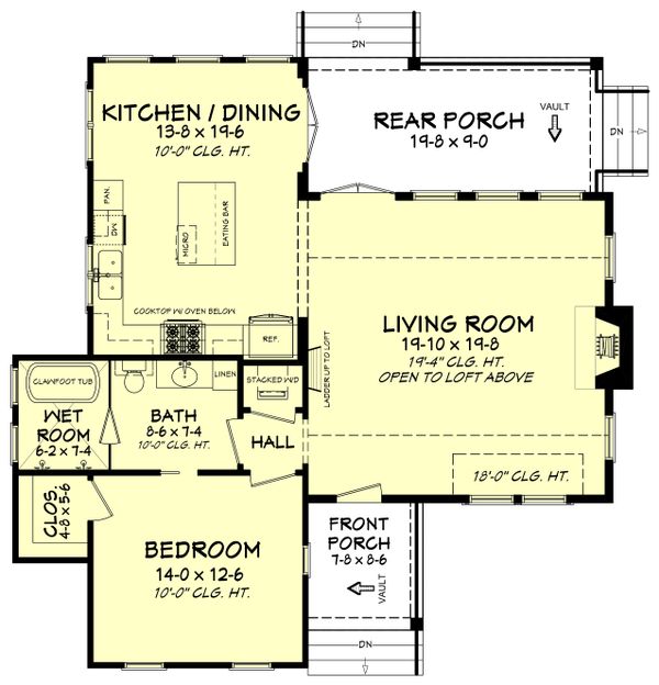Architectural House Design - Farmhouse Floor Plan - Main Floor Plan #430-177