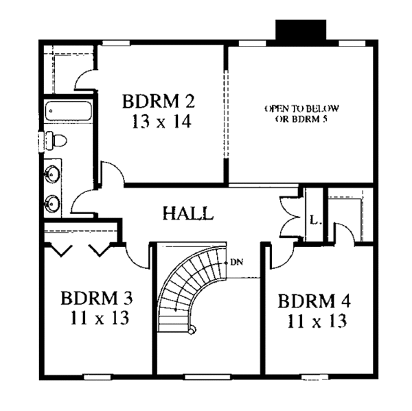 Architectural House Design - Classical Floor Plan - Upper Floor Plan #1053-6