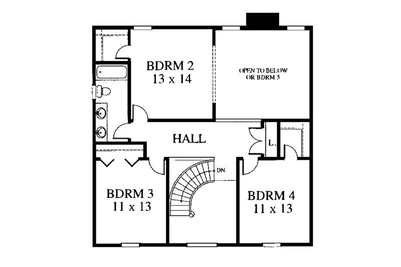 Home Plan - Floor Plan - Upper Floor for Classical House Plan #1053-6 - 4 bed, 2.5 bath