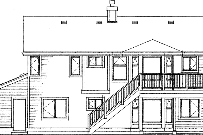 Home Plan - Exterior - Rear Elevation for Country House Plan #47-797 - 3 bed, 2 bath