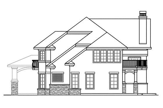 Exterior - Other Elevation 2 for European House Plan #124-603 - 4 bed, 5.5 bath