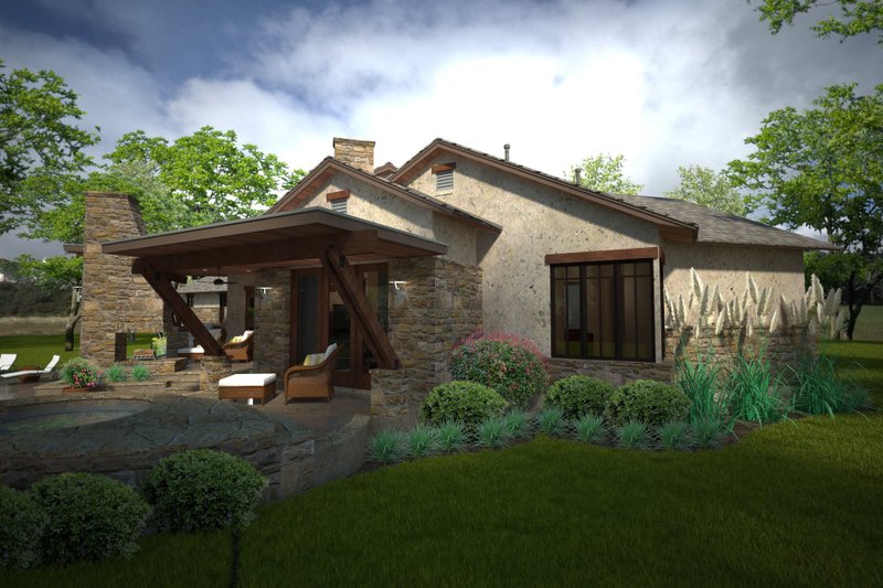 Architectural House Design - Exterior - Rear Elevation for Country House Plan #120-192 - 3 bed, 2.5 bath