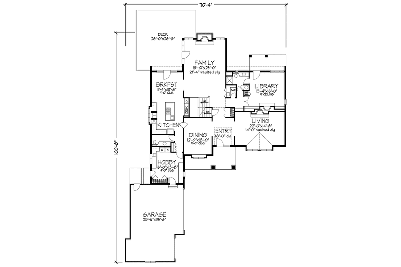 Home Plan - Floor Plan - Main Floor for Contemporary House Plan #320-1135 - 3 bed, 4.5 bath