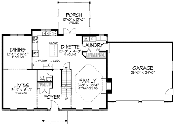 House Plan Design - Classical Floor Plan - Main Floor Plan #51-873
