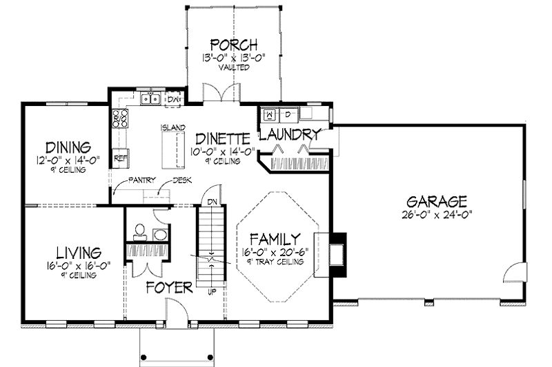 Home Plan - Floor Plan - Main Floor for Classical House Plan #51-873 - 4 bed, 2.5 bath