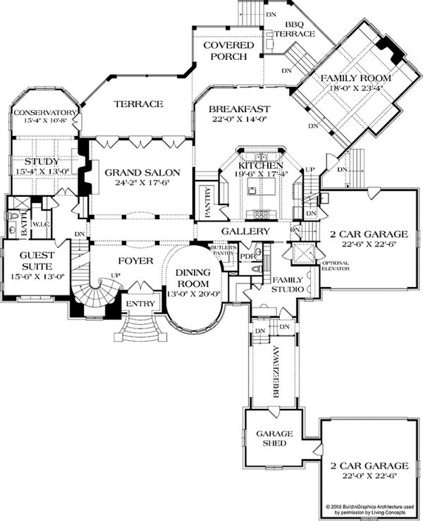Home Plan - European Floor Plan - Main Floor Plan #453-596