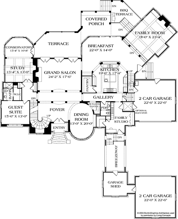 Dream House Plan - European Floor Plan - Main Floor Plan #453-596