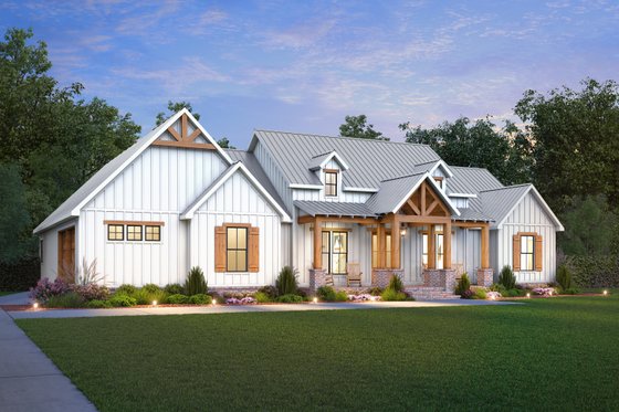 Exterior - Front Elevation 3 for Farmhouse House Plan #1074-110 - 4 bed, 3.5 bath