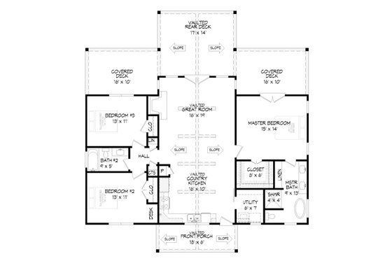 Floor Plan - Main Floor for Victorian House Plan #932-409 - 3 bed, 2 bath