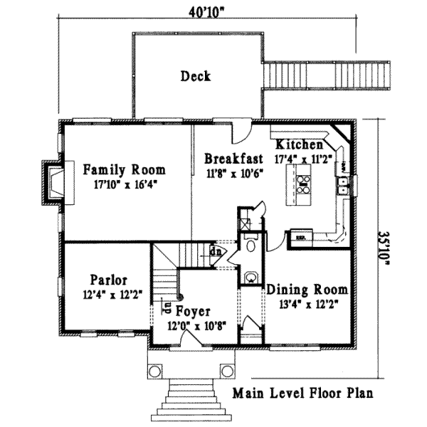 Southern Floor Plan - Main Floor Plan #306-120