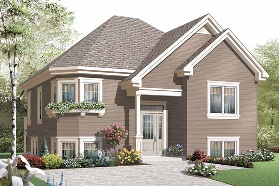Exterior - Front Elevation 3 for European House Plan #23-2387 - 2 bed, 1 bath