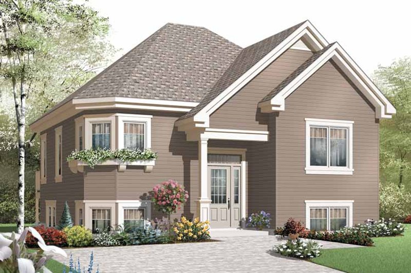 Dream House Plan - Exterior - Front Elevation 3 for European House Plan #23-2387 - 2 bed, 1 bath