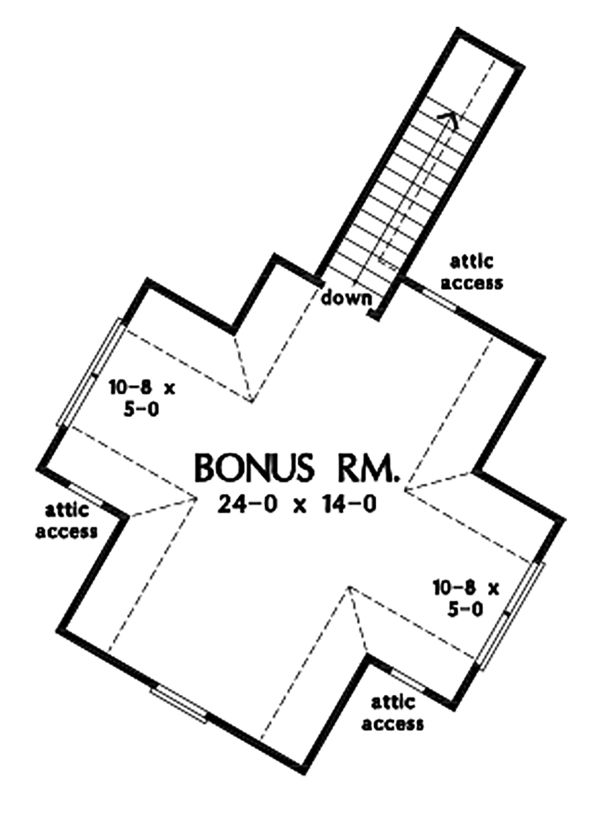 House Blueprint - Ranch Floor Plan - Upper Floor Plan #929-1088