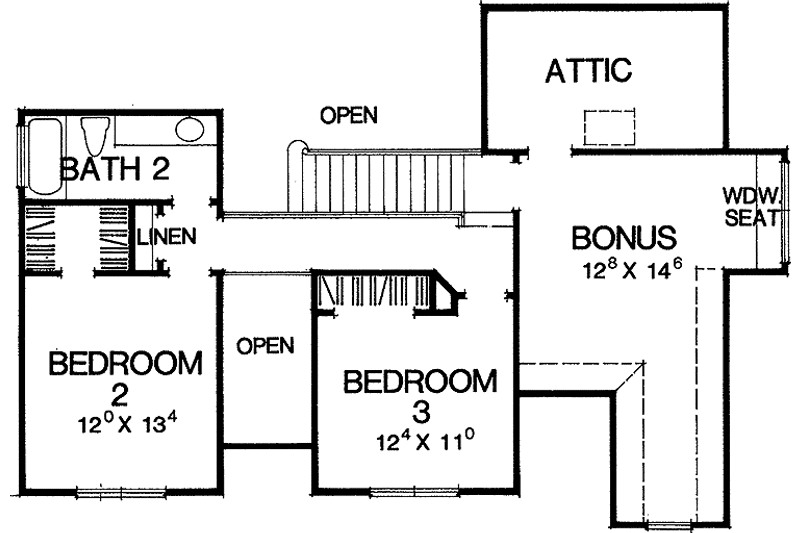 Dream House Plan - Floor Plan - Upper Floor for Colonial House Plan #472-152 - 3 bed, 2.5 bath