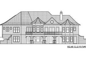 Exterior - Rear Elevation for Traditional House Plan #413-854 - 4 bed, 3.5 bath